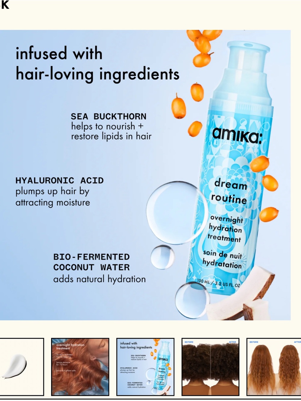 amika Dream Routine Overnight Hydration Treatment